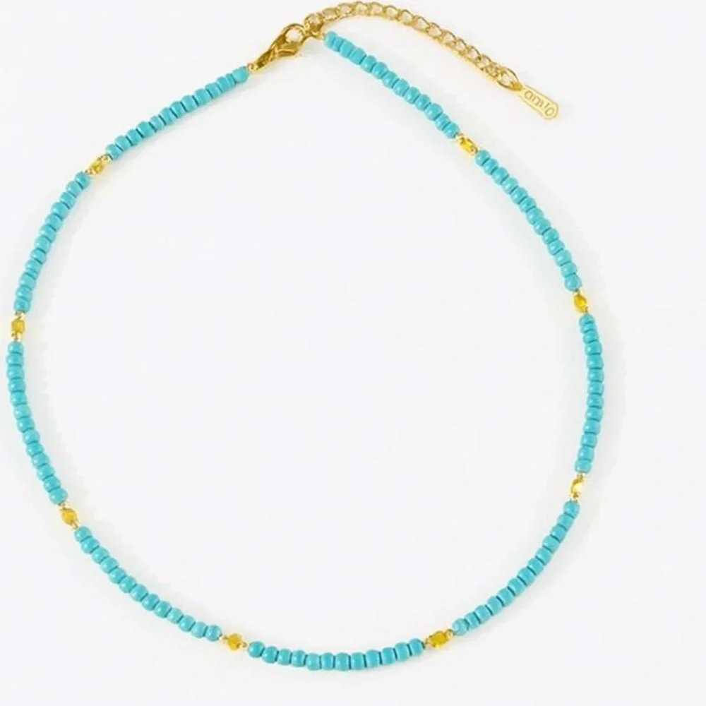Light Blue Beaded Necklace (8000)